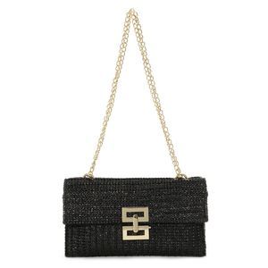 Straw Shoulder Bag Summer Straw Crossbody Purse Beach Woven Purse C :^)